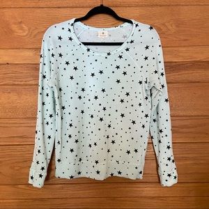 Sundry star print mint green long sleeve top